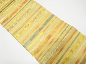 横段に花唐草模様織り出し名古屋帯